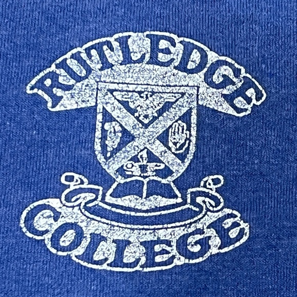 Vintage Rutledge College Blue Single Stitch Crewneck Champion Tshirt - Picture 3 of 4